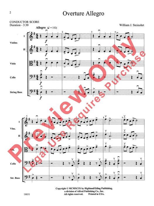 Overture Allegro 序曲 快板 總譜 | 小雅音樂 Hsiaoya Music