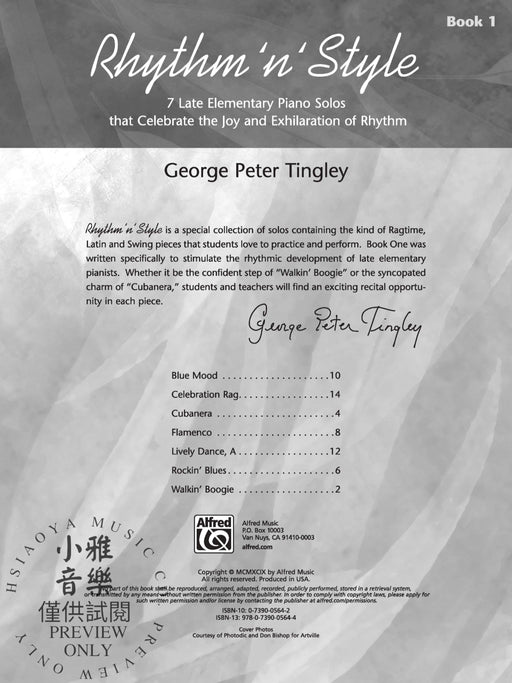 Rhythm 'n' Style, Book 1 7 Late Elementary Piano Solos That Celebrate the Joy and Exhilaration of Rhythm 節奏 風格 鋼琴 獨奏 節奏 | 小雅音樂 Hsiaoya Music