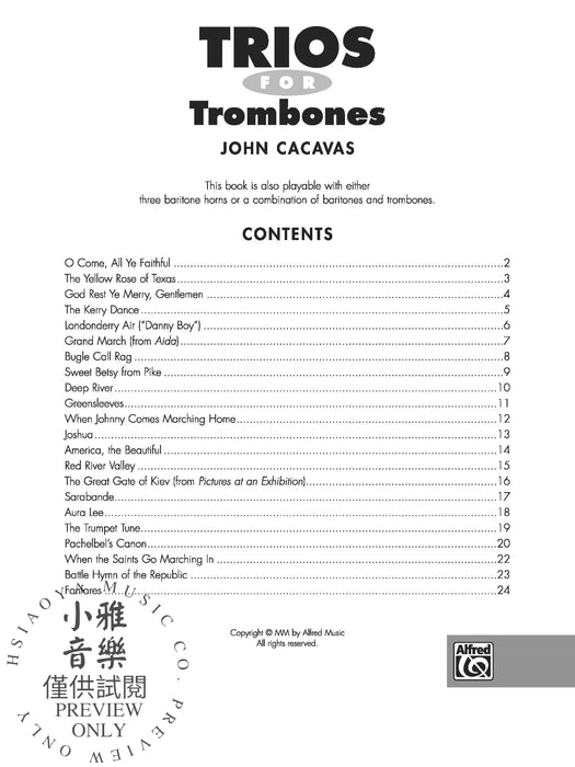 Trios for Trombones 22 Distinctive Arrangements of Famous Music 三重奏 長號 | 小雅音樂 Hsiaoya Music