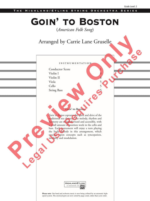 Goin' to Boston 總譜 | 小雅音樂 Hsiaoya Music