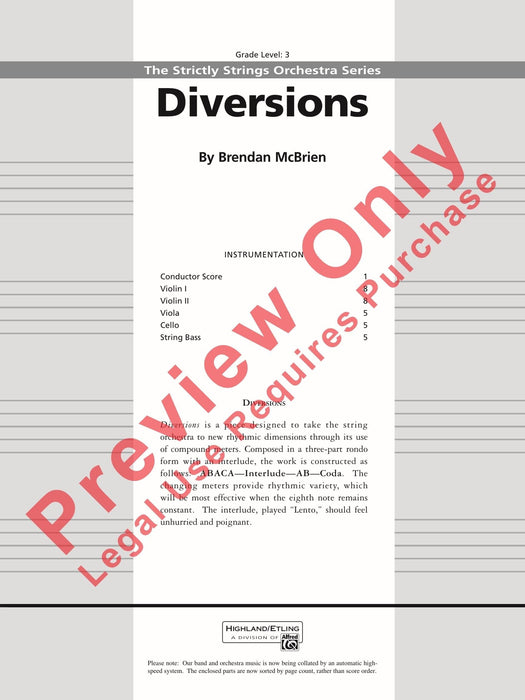 Diversions 總譜 | 小雅音樂 Hsiaoya Music