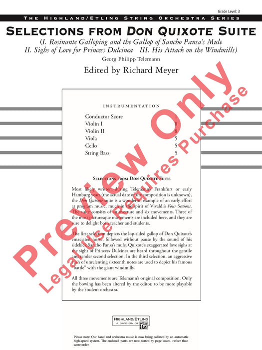 Selections from Don Quixote Suite 唐吉訶德組曲 總譜 | 小雅音樂 Hsiaoya Music