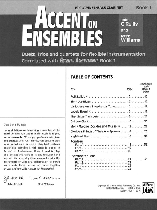 Accent on Ensembles, Book 1 Duets, Trios and Quartets for Flexible Instrumentation Correlated with Accent on Achievement, Book 1 二重奏 三重奏 四重奏 配器法 | 小雅音樂 Hsiaoya Music