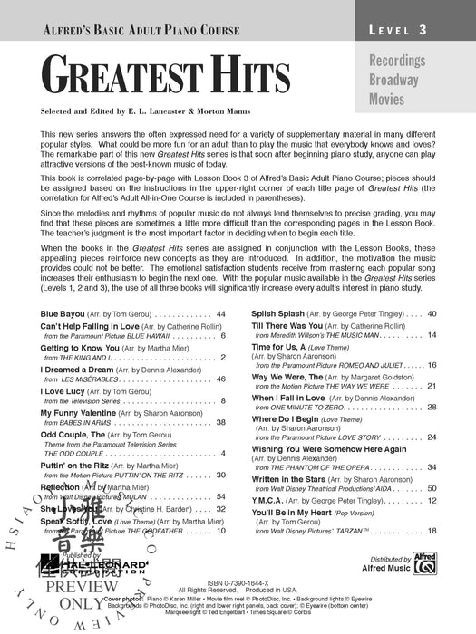 Alfred's Basic Adult Piano Course: Greatest Hits Book 3 鋼琴 | 小雅音樂 Hsiaoya Music