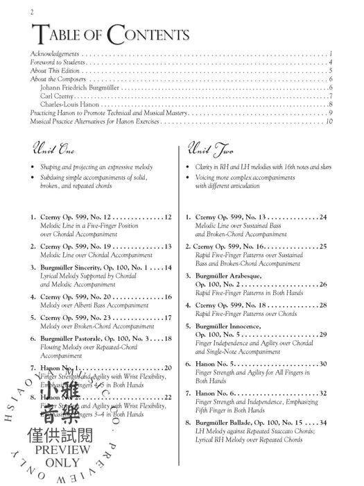 Burgmüller, Czerny & Hanon: Piano Studies Selected for Technique and Musicality, Book 1 鋼琴 | 小雅音樂 Hsiaoya Music