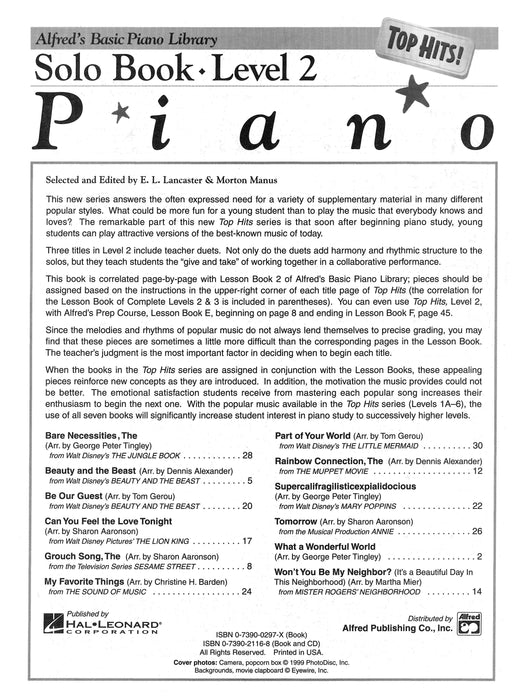 Alfred's Basic Piano Library: Top Hits! Solo Book 2 鋼琴 獨奏 | 小雅音樂 Hsiaoya Music