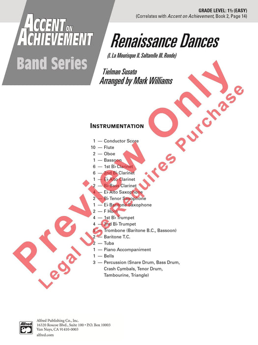 Renaissance Dances Featuring: La Mourisque / Saltarelle / Ronde 舞曲 總譜 | 小雅音樂 Hsiaoya Music