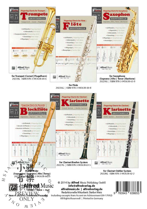 Zugtabelle für Posaune [Position Charts for Trombone] 長號 | 小雅音樂 Hsiaoya Music