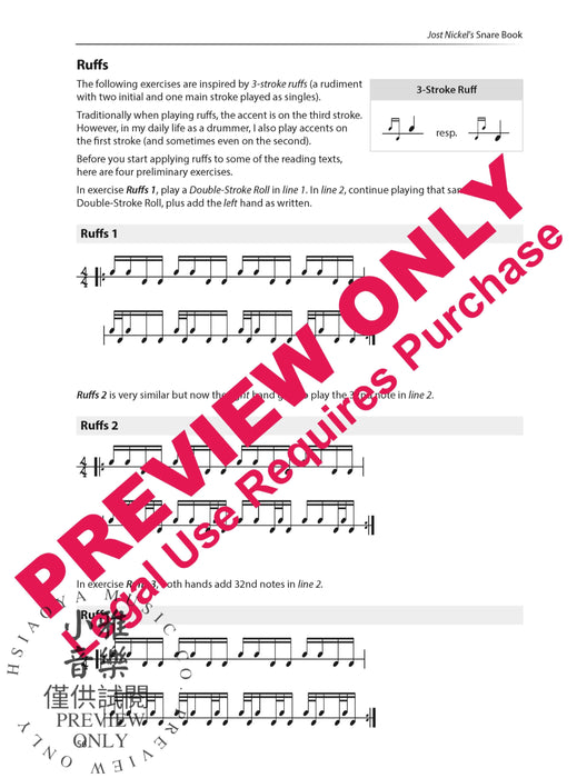 Jost Nickel's Snare Book | 小雅音樂 Hsiaoya Music