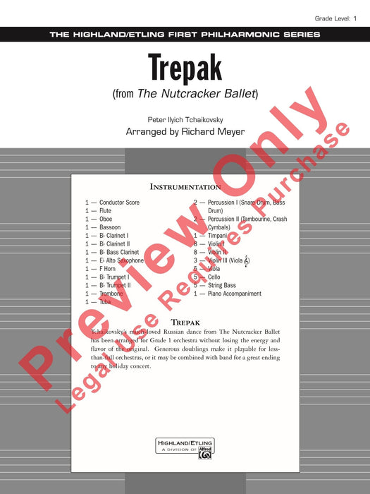 Trepak from The Nutcracker Ballet 柴科夫斯基,彼得 胡桃鉗芭蕾 總譜 | 小雅音樂 Hsiaoya Music