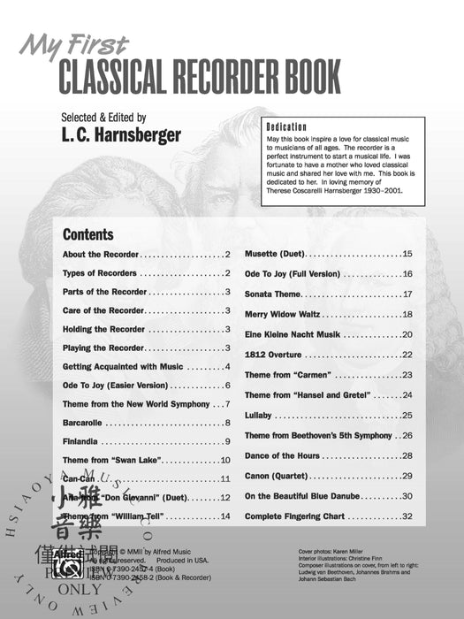 My First Classical Recorder Book 古典 | 小雅音樂 Hsiaoya Music