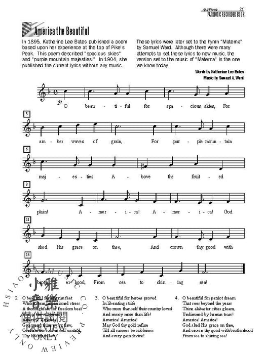 My First Patriotic Recorder Book 三重奏 | 小雅音樂 Hsiaoya Music