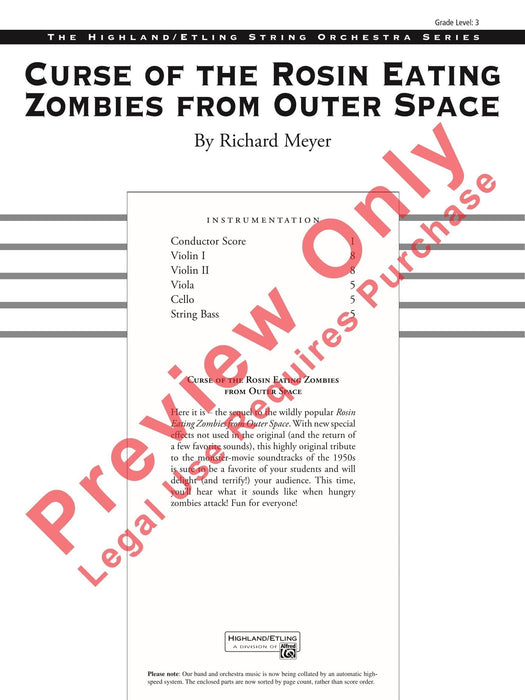 Curse of the Rosin Eating Zombies from Outer Space 總譜 | 小雅音樂 Hsiaoya Music