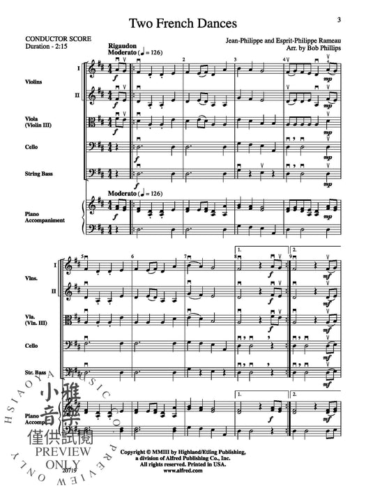 Two French Dances 舞曲 | 小雅音樂 Hsiaoya Music