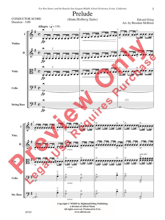 Prelude (from Holberg Suite) 葛利格 前奏曲 霍爾貝格組曲 總譜 | 小雅音樂 Hsiaoya Music