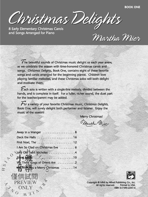 Christmas Delights, Book 1 8 Early Elementary Christmas Carols and Songs Arranged for Piano 耶誕頌歌 鋼琴 | 小雅音樂 Hsiaoya Music