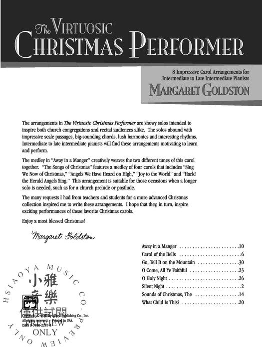 The Virtuosic Christmas Performer 8 Impressive Carol Arrangements for Intermediate to Late Intermediate Pianists 耶誕頌歌 | 小雅音樂 Hsiaoya Music