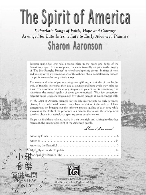 The Spirit of America 5 Patriotic Songs of Faith, Hope and Courage Arranged for Late Intermediate to Early Advanced Pianists 三重奏 | 小雅音樂 Hsiaoya Music