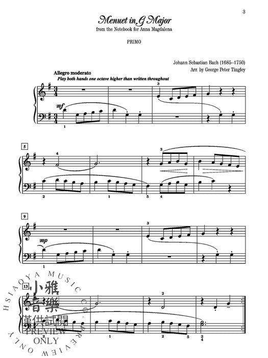 Classics for Piano Duet, Book 1 7 Duet Arrangements of Student Favorites for Late Elementary to Early Intermediate Pianists 四手聯彈 二重奏 | 小雅音樂 Hsiaoya Music