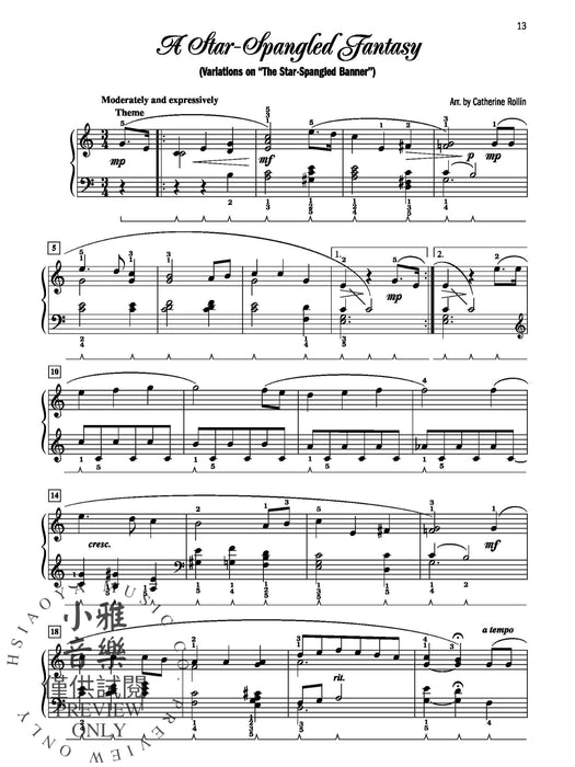 American Medleys & Variations Favorite American Songs Arranged in 5 Sets of Variations and 1 Medley for Intermediate Pianists 組合曲 詠唱調 組合曲 | 小雅音樂 Hsiaoya Music