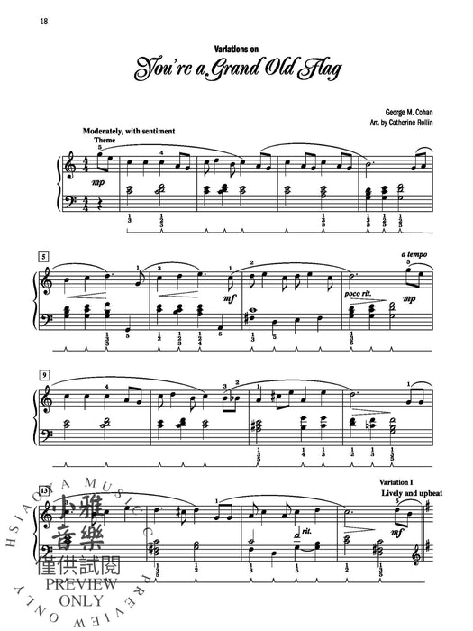 American Medleys & Variations Favorite American Songs Arranged in 5 Sets of Variations and 1 Medley for Intermediate Pianists 組合曲 詠唱調 組合曲 | 小雅音樂 Hsiaoya Music