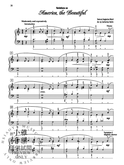 American Medleys & Variations Favorite American Songs Arranged in 5 Sets of Variations and 1 Medley for Intermediate Pianists 組合曲 詠唱調 組合曲 | 小雅音樂 Hsiaoya Music