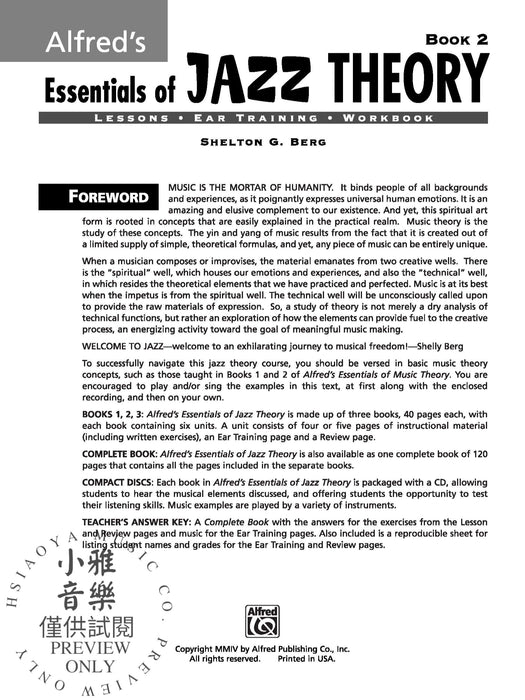 Alfred's Essentials of Jazz Theory, Book 2 爵士音樂 | 小雅音樂 Hsiaoya Music