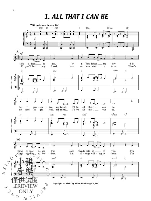 All That I Can Be 15 Unison Songs to Build Character and Integrity in Young People 同度 | 小雅音樂 Hsiaoya Music