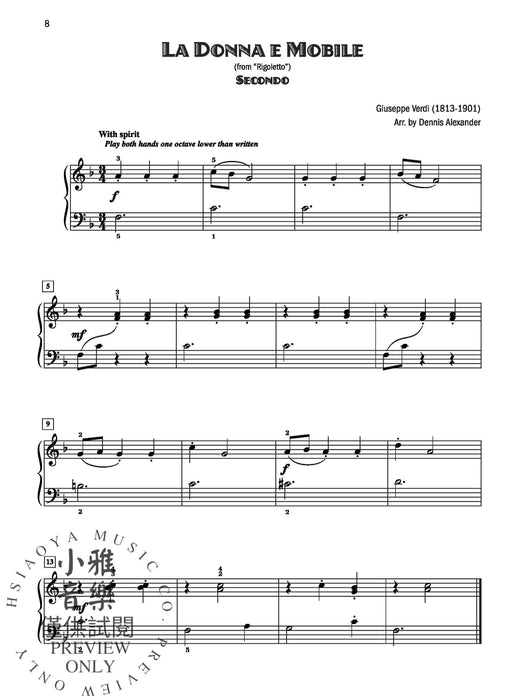 Five-Star Classical Duets 13 Colorful Late Elementary Arrangements for One Piano, Four Hands 古典二重奏 鋼琴四手聯彈 | 小雅音樂 Hsiaoya Music