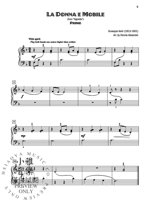 Five-Star Classical Duets 13 Colorful Late Elementary Arrangements for One Piano, Four Hands 古典二重奏 鋼琴四手聯彈 | 小雅音樂 Hsiaoya Music