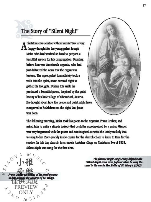 Stories of the Great Christmas Carols Short Sessions on the Creation of the Great Christmas Carols with Simplified Arrangements 耶誕頌歌 創世紀 耶誕頌歌 | 小雅音樂 Hsiaoya Music