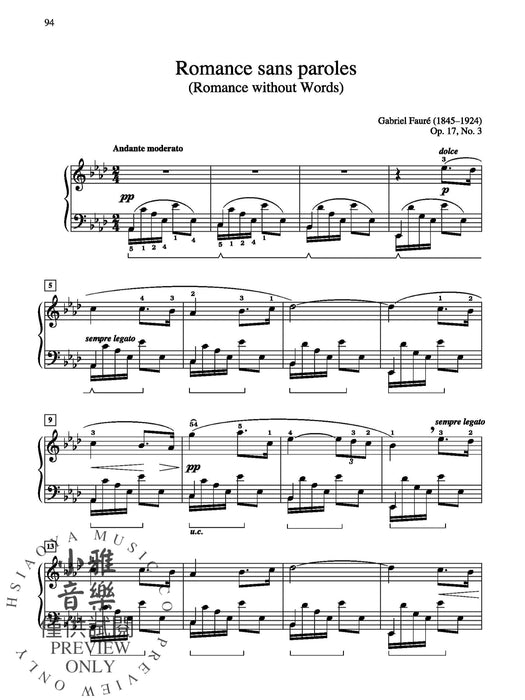Anthology of Romantic Piano Music with Performance Practices in Romantic Piano Music Intermediate to Early Advanced works by 36 Composers 鋼琴 | 小雅音樂 Hsiaoya Music