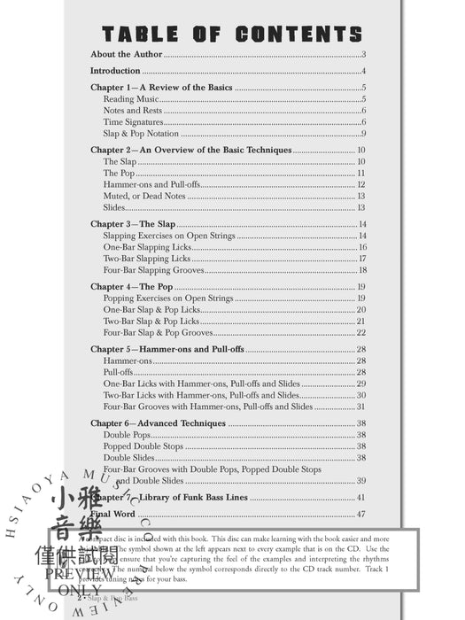 Slap & Pop Bass A Guide to Modern Funk Techniques 放克音樂 | 小雅音樂 Hsiaoya Music