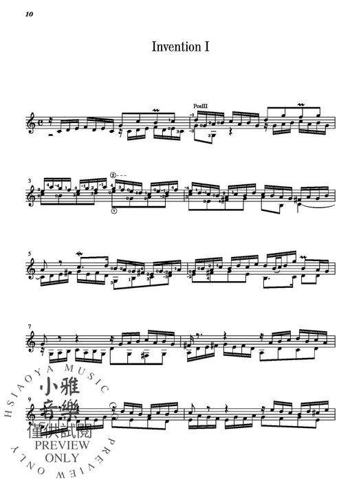 J. S. Bach: 15 Two-Part Inventions Transcribed for Solo Guitar 創意曲 獨奏 吉他 | 小雅音樂 Hsiaoya Music