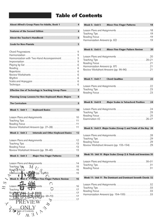 Alfred's Group Piano for Adults: Teacher's Handbook 1 (2nd Edition) An Innovative Method with Optional General MIDI Disks for Enhanced Practice and Performance 鋼琴 | 小雅音樂 Hsiaoya Music