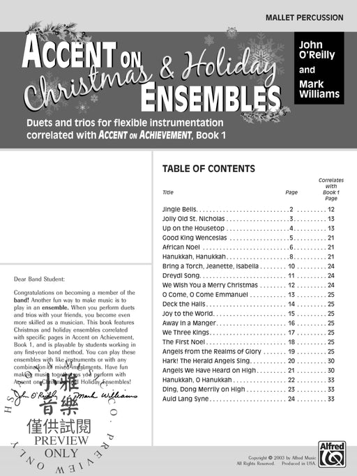 Accent on Christmas & Holiday Ensembles Duets and Trios for Flexible Instrumentation Correlated with Accent on Achievement, Book 1 二重奏 三重奏 配器法 | 小雅音樂 Hsiaoya Music