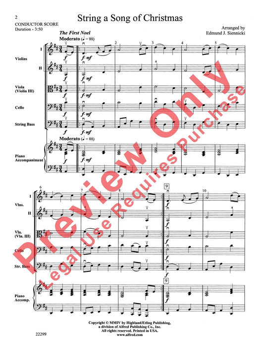 String a Song of Christmas 弦樂 總譜 | 小雅音樂 Hsiaoya Music