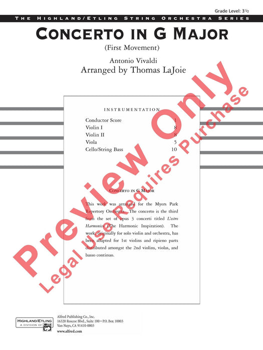 Concerto in G Major (First Movement) 韋瓦第 協奏曲 樂章 總譜 | 小雅音樂 Hsiaoya Music