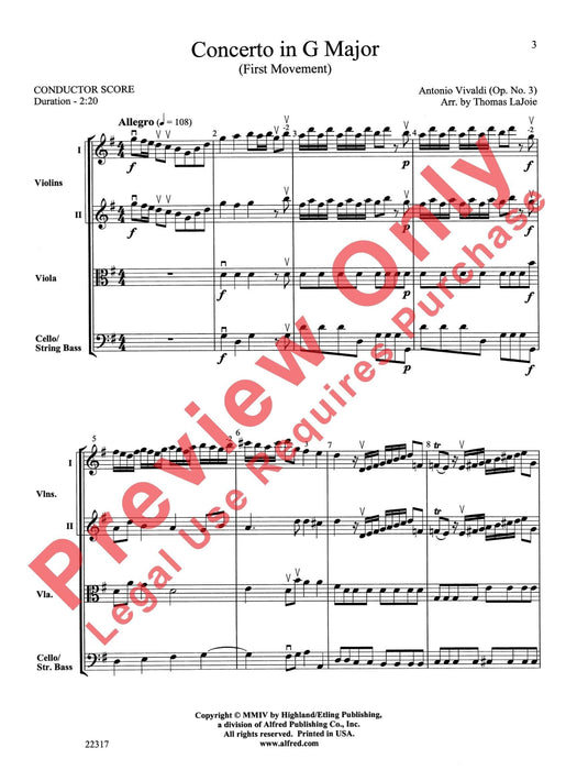 Concerto in G Major (First Movement) 韋瓦第 協奏曲 樂章 總譜 | 小雅音樂 Hsiaoya Music