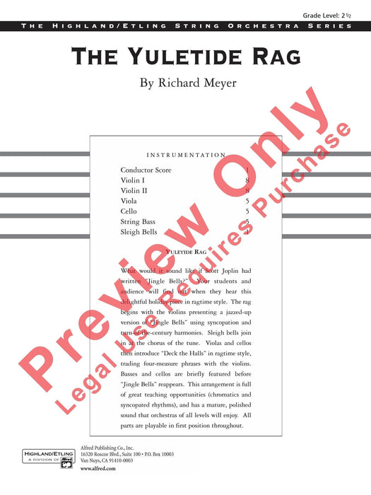 The Yuletide Rag 繁音曲 總譜 | 小雅音樂 Hsiaoya Music