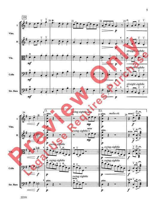 B-Suite for Strings I. Be-Boppin' Bourée, II. Bittersweet Berceuse, III. Brazilian Bagatelle 組曲 弦樂 搖籃曲 音樂小品 總譜 | 小雅音樂 Hsiaoya Music