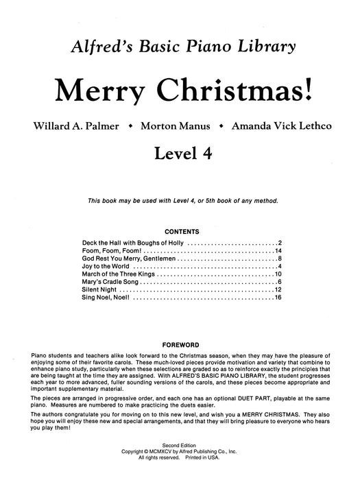 Alfred's Basic Piano Library: Merry Christmas! Book 4 鋼琴 | 小雅音樂 Hsiaoya Music