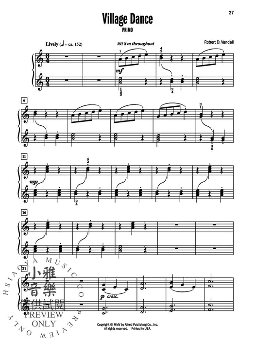 Celebrated Piano Duets, Book 1 Six Diverse Duets for Elementary to Late Elementary Pianists 鋼琴 二重奏 | 小雅音樂 Hsiaoya Music