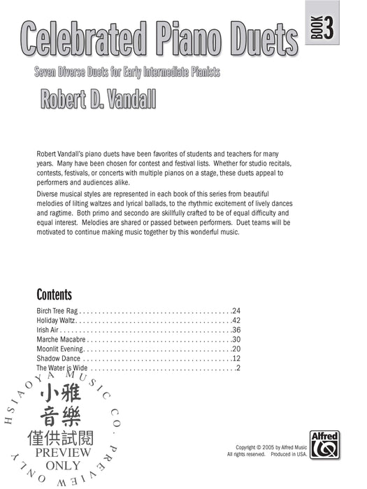 Celebrated Piano Duets, Book 3 Seven Diverse Duets for Early Intermediate Pianists 鋼琴 二重奏 | 小雅音樂 Hsiaoya Music