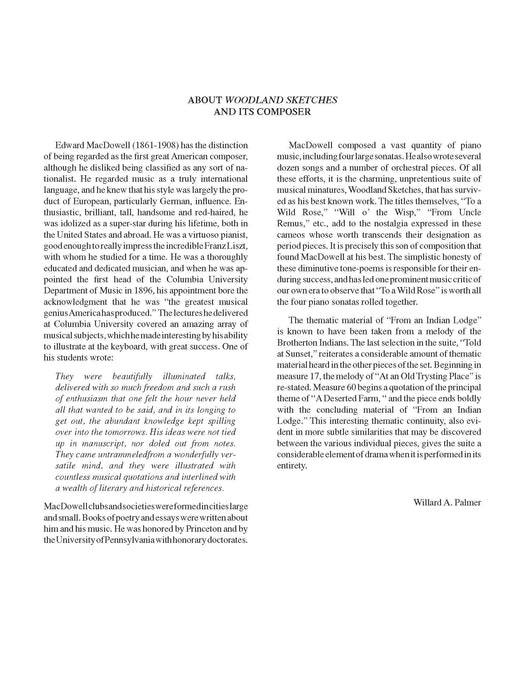 MacDowell: Woodland Sketches, Opus 51 麥克道爾 作品 | 小雅音樂 Hsiaoya Music