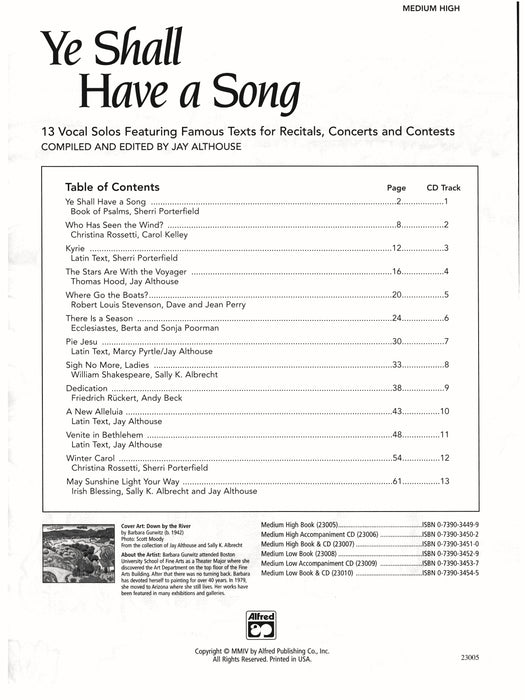 Ye Shall Have a Song 13 Vocal Solos Featuring Famous Texts 獨奏 | 小雅音樂 Hsiaoya Music