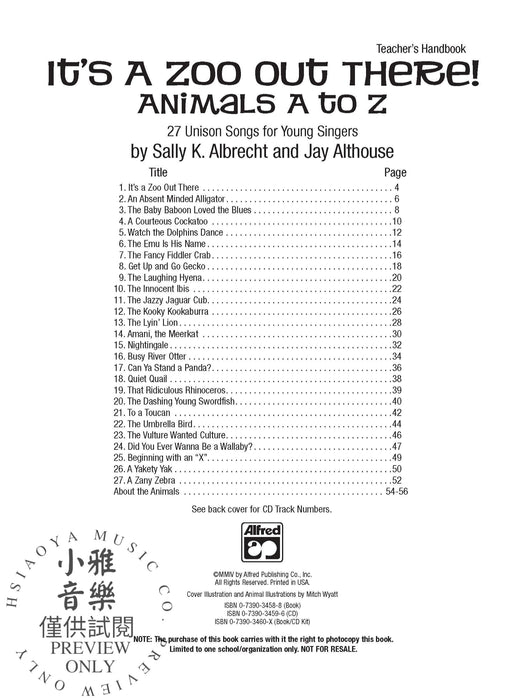 It's a Zoo Out There! Animals A to Z 27 Unison Songs for Young Singers 同度 | 小雅音樂 Hsiaoya Music