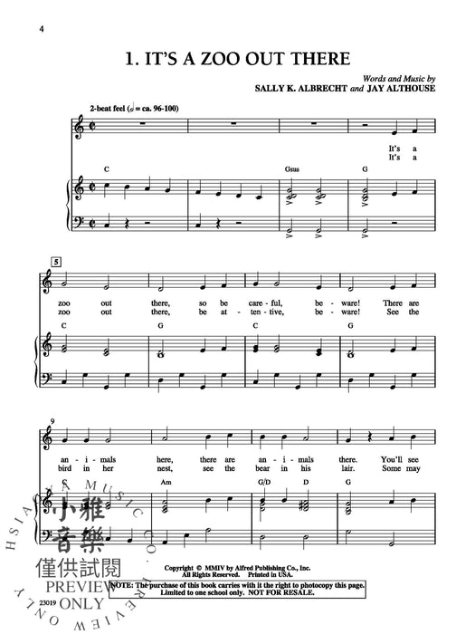 It's a Zoo Out There! Animals A to Z 27 Unison Songs for Young Singers 同度 | 小雅音樂 Hsiaoya Music