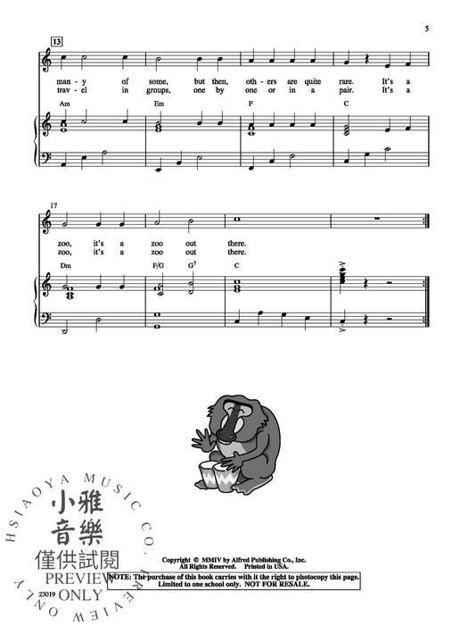 It's a Zoo Out There! Animals A to Z 27 Unison Songs for Young Singers 同度 | 小雅音樂 Hsiaoya Music