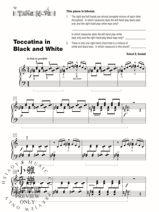 Take Note, Book 2 11 Noteworthy Solos in a Variety of Styles for Early Intermediate Pianists 音符 獨奏 | 小雅音樂 Hsiaoya Music